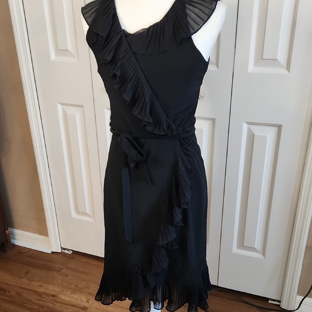 Black House White Market, Black One Shoulder Slit Cocktail Dress, Size 2